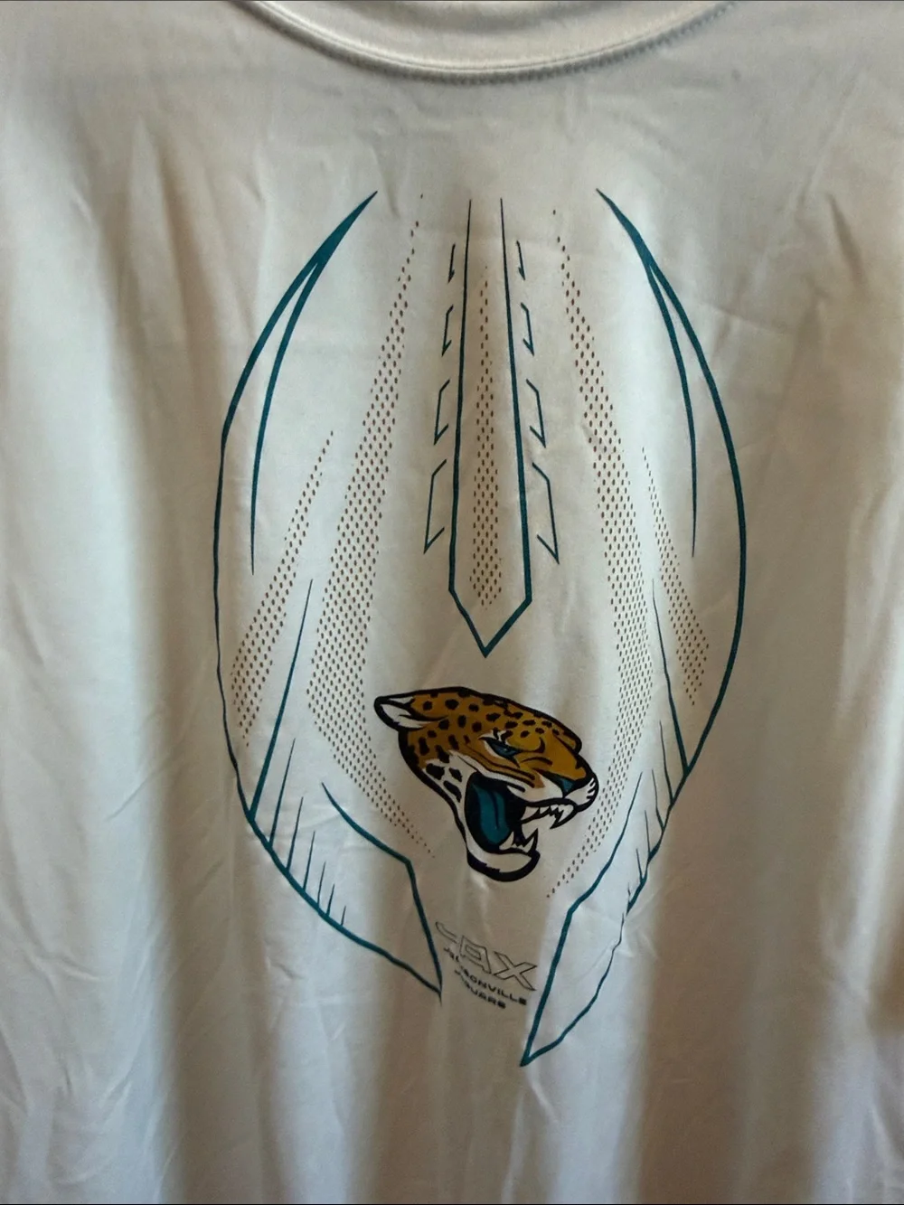 Nike White Jacksonville Jaguars Graphic Tee with Teal Accents